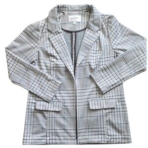 Liverpool Los Angeles Medium Plaid Knit Blazer Jacket